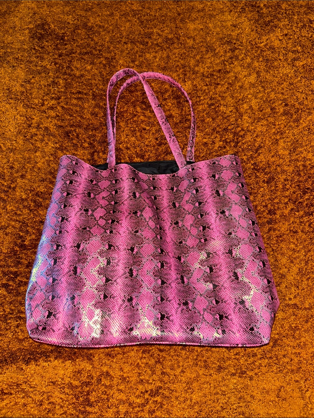 Saks Fifth Avenue Pink Snake-Print Tote